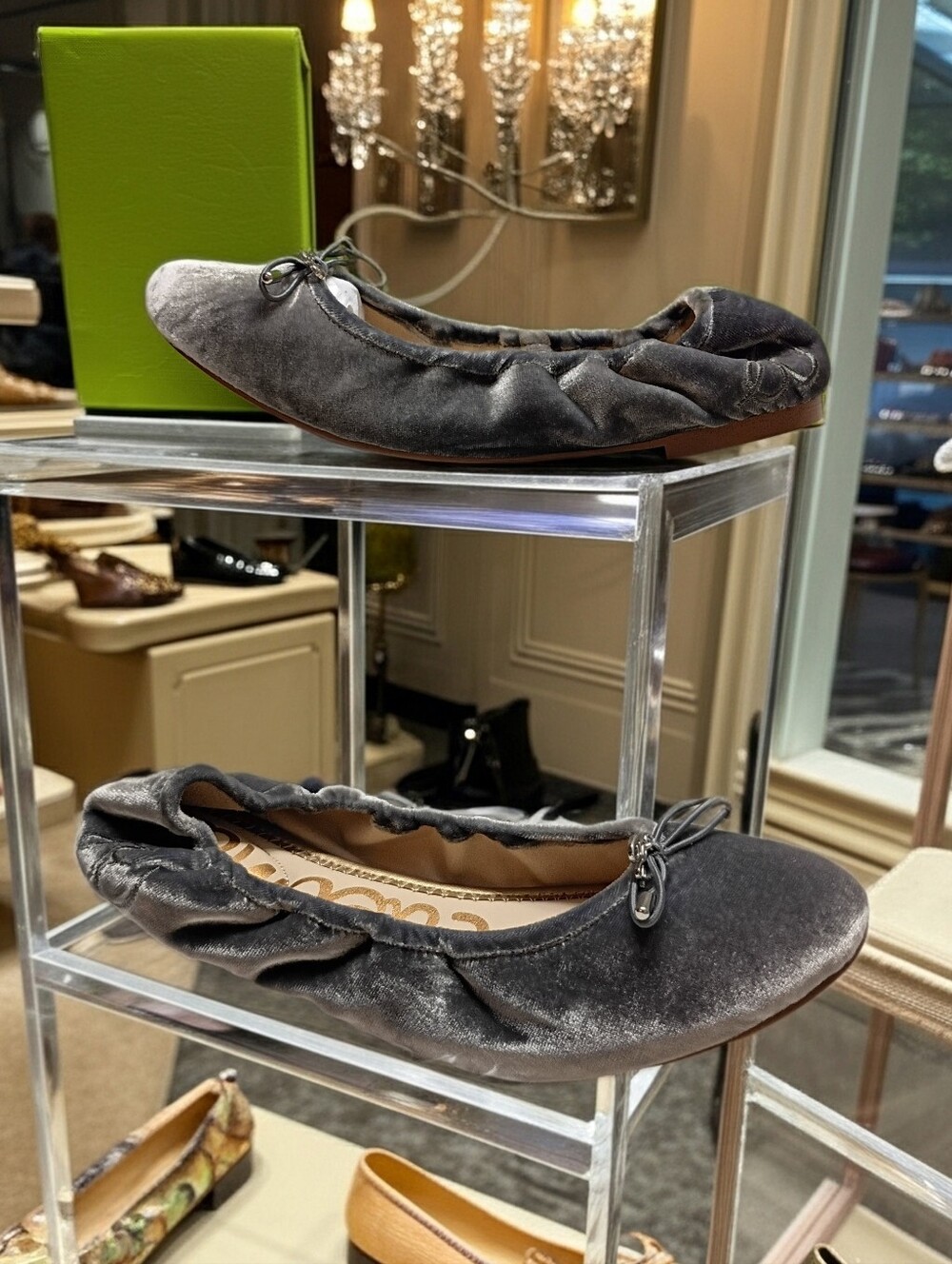 Sam Edelman Felicia Blue Velvet Ballerina Flats Shoes Women's Sz 6.5 M 🆕